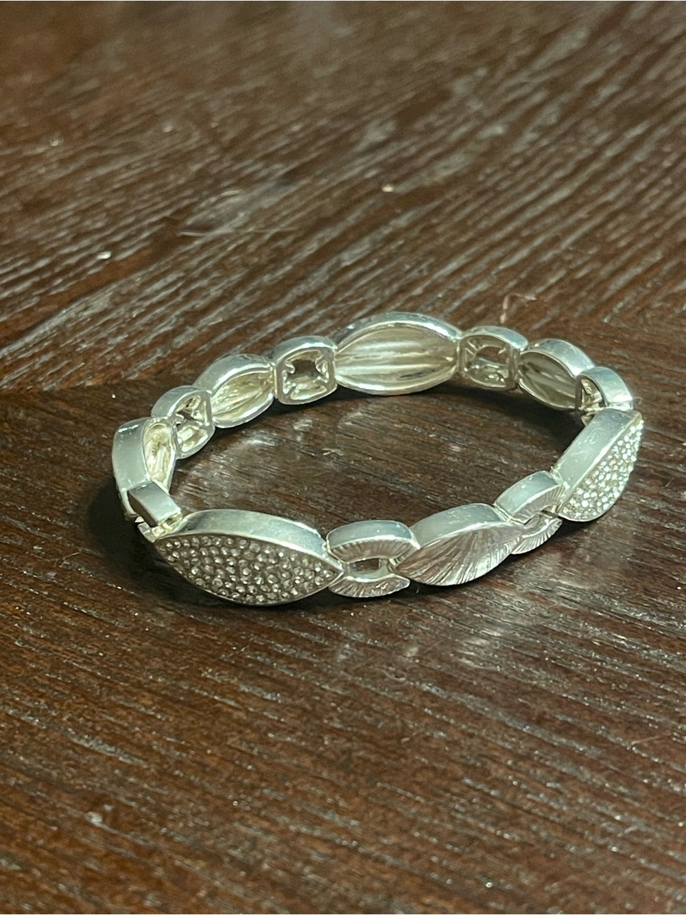 Silver-Tone Pavé Link Bracelet - Women Jewelry